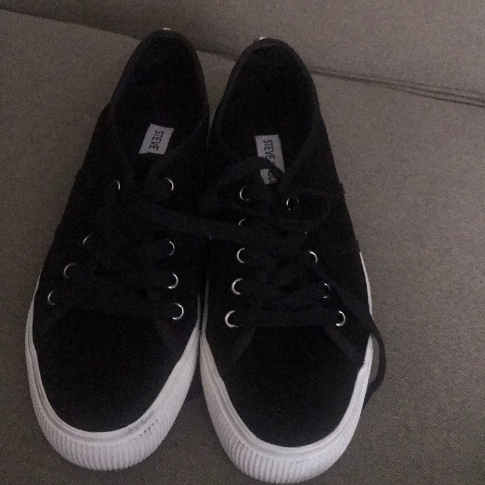 Black suede Steve Madden lace up